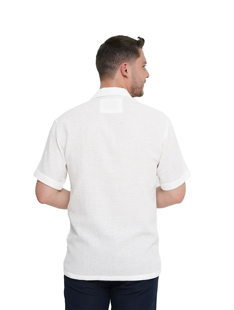Chemise à manches courtes avec lin